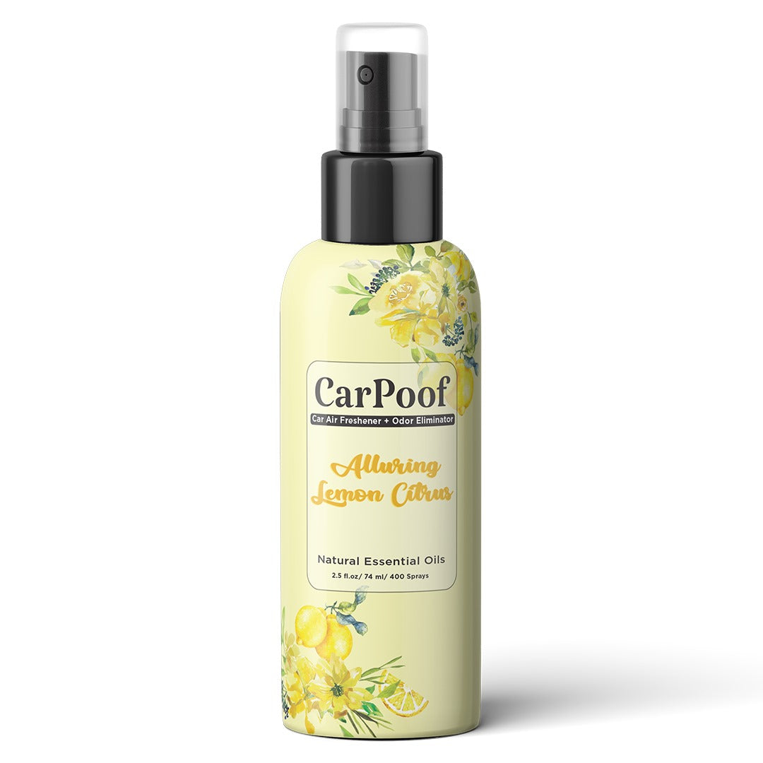 Lemon Mint Car Air Freshener natural non toxic and car odor eliminator for Clean Fresh Car, naturally fading, short lasting scent 400+ Sprays 2.5 oz Travel Size