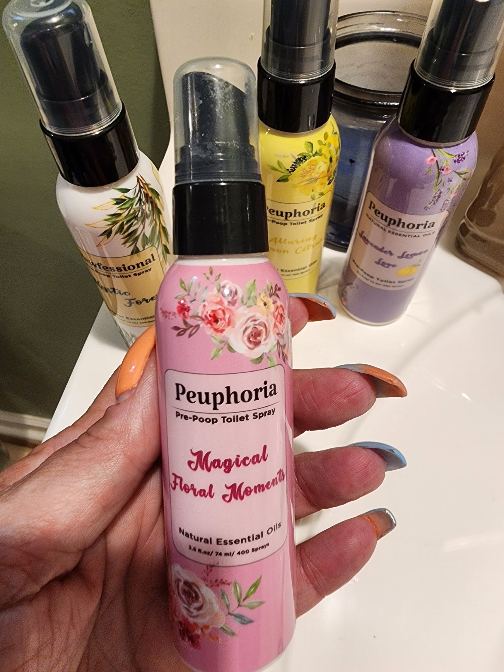 Pre Poo Toilet Spray, Poop Spray for toilet, Bathroom Odor Eliminator and Air Freshener, 2.5 Ounce, 5 pack Travel Size