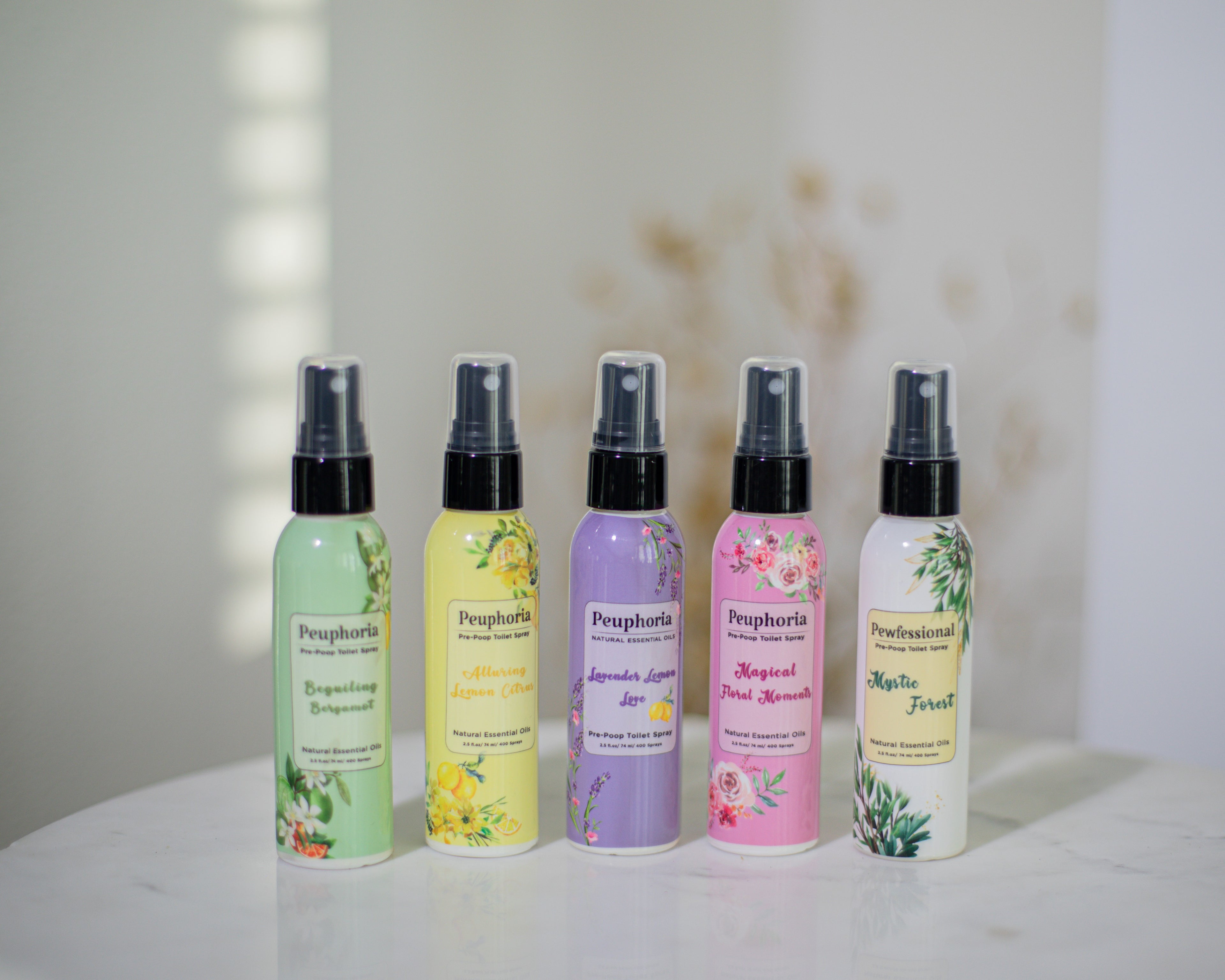 Pre Poo Toilet Spray, Poop Spray for toilet, Bathroom Odor Eliminator and Air Freshener, 2.5 Ounce, 5 pack Travel Size